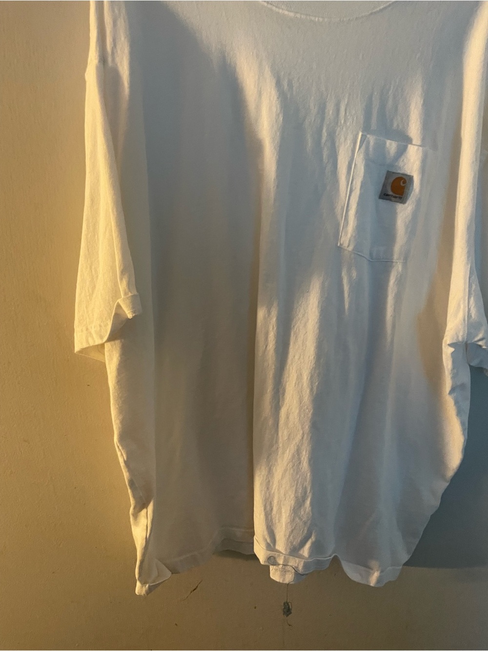 Carhartt White Short-Sleeve Pocket Tee with Logo Patch
